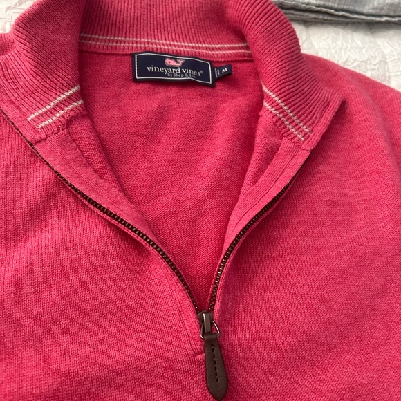 NWOT Vineyard Vines Men's Size M Quarter Zip-Up Sweater in Deep Pink - Picture 10 of 13